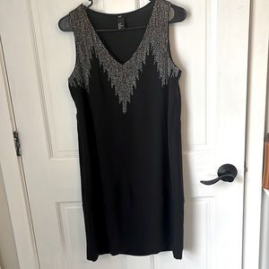 H&M Size 8 Black Dress with Beaded Detail